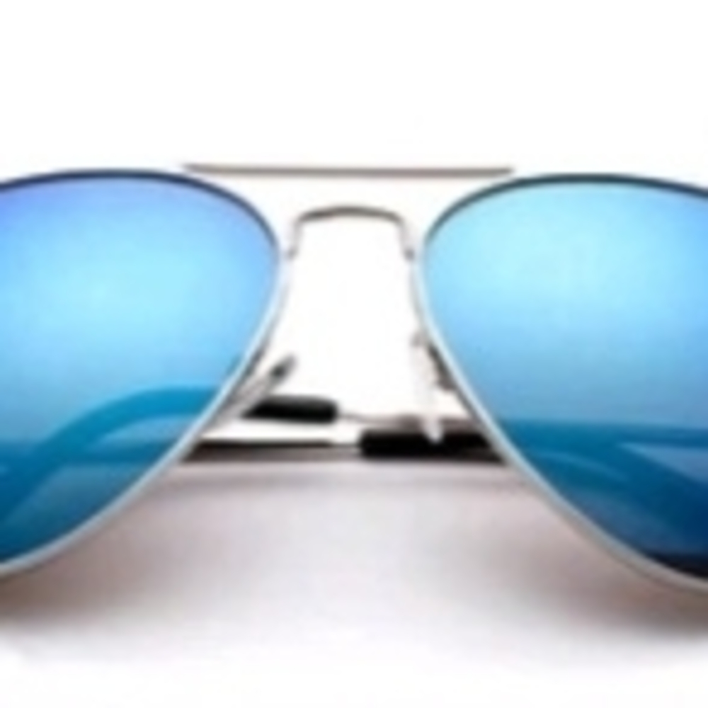 Source Unknown Blue Mirrored Aviator Sunglasses N… - image 1